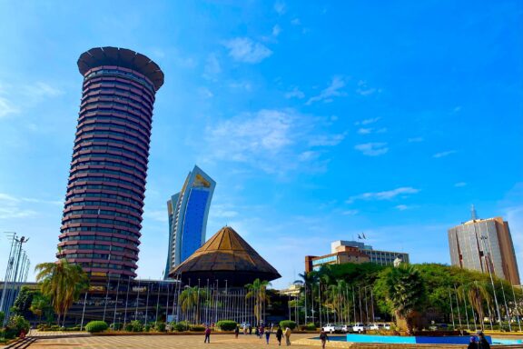 Commercial Buildings and Skyline in Nairobi Convention Center in one of Nairobi's commercial areas