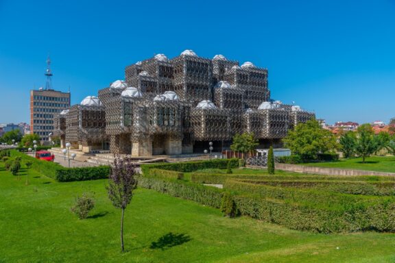 The National Library of Kosovo, designed by the Croatian architect Andrija Mutnjaković