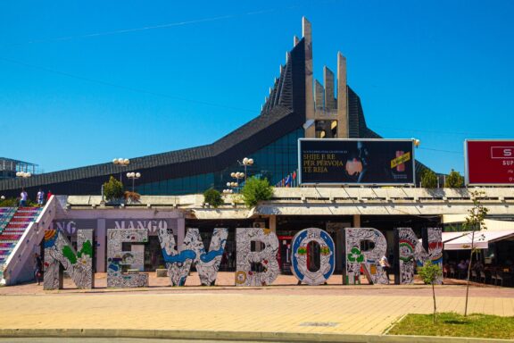 Newborn monument in Pristina's City Center