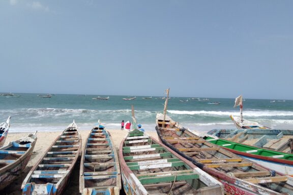 Fishing Boats on Shoreline Boats in Nouakchott