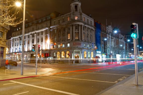 O'Connell Street in Dublin at Night O'Connell Street, the main commercial area in Dublin