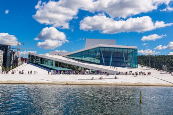 The Opera House in Oslo, designed by the Norwegian architectural firm Snøhetta