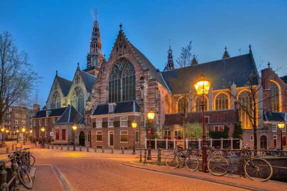 The Oude Kerk, the oldest parish church in Amsterdam, dating back to the 13th century