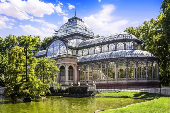 Glass Palace by the Pond Palacio de Cristal in the Parque del Retiro