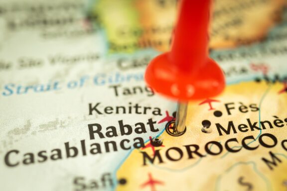 Pinned location of Rabat, Morocco