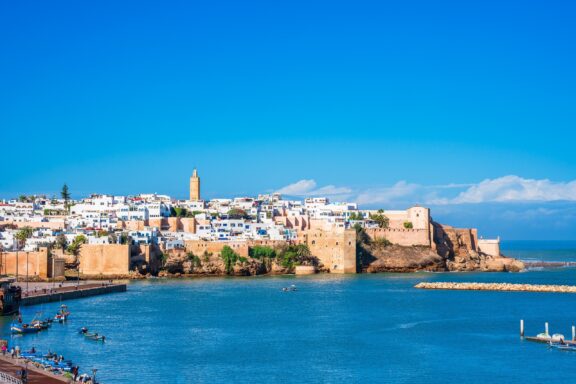 Scenic view of Rabat with Bou Regreg River in the foreground