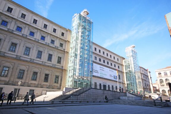 Madrid spain march 9 2017: museo reina sofiâ­a square