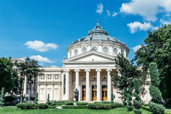 Romanian Athenaeum Exterior View Romanian Athenaeum, considered the most prestigious concert hall in Romania
