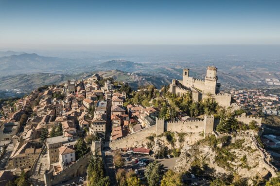 The landscape of San Marino on a sunny day