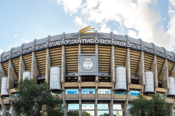 Santiago Bernabeu Stadium Facade Santiago Bernabeu Stadium, home stadium to Real Madrid since 1947