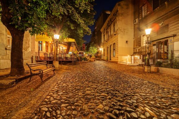 Skadarlija Street, best known for its traditional Serbian restaurants