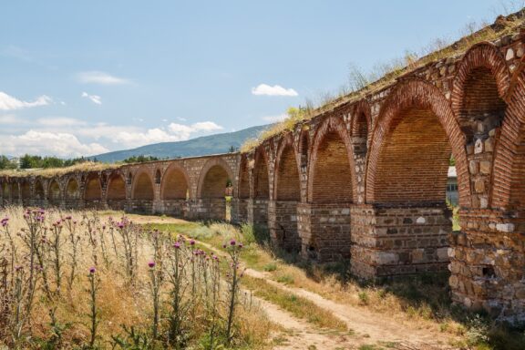 Ancient Roman Aqueduct near Skopje.