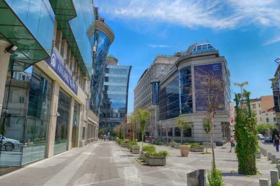 Business district in Skopje