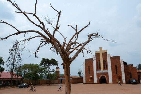 Bare Tree in Front of St. Michel Cathedral, Kigali The Sainte-Famille Church Kigali