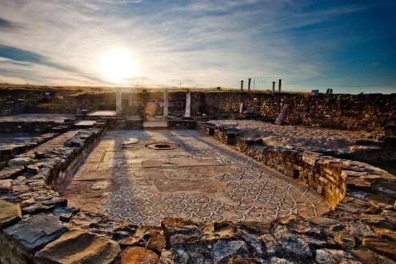 Sunset over the Ancient Roman City of Stobi