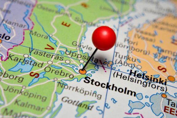 Red Pin on Stockholm Location Map Location of Stockholm, Sweden