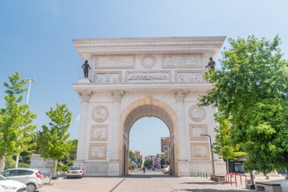 The Triumphal Gate in Skopje (Porta Macedonia