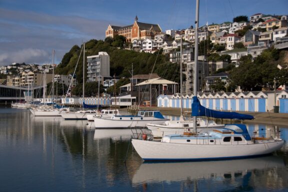 Yachts near the Wellington Harbour