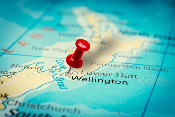 Location of Wellington, New Zealand.