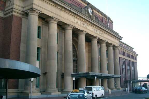 Exterior View of Wellington Railway Station Building The Wellington Railway Station, completed in 1937