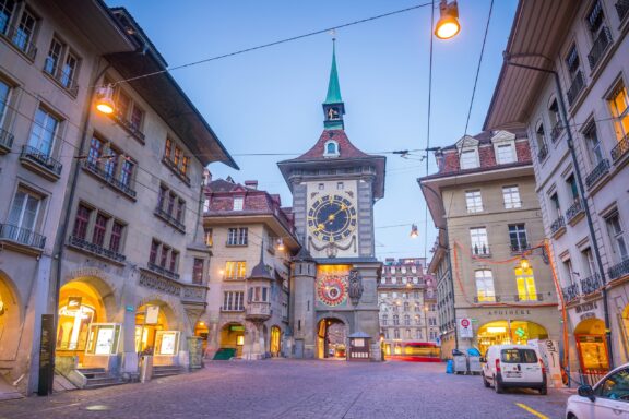 The iconic Zytglogge Clock Tower, built in the early 13th century