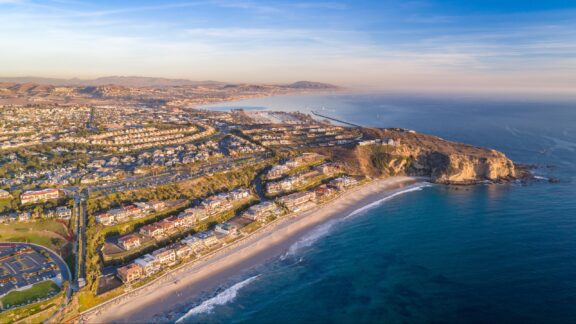 An aerial view of Dana Point in California’s Orange County.