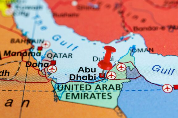 Map Highlighting Abu Dhabi Location Location of Abu Dhabi, UAE