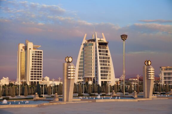 Highrise modern administrative buildings in Ashgabat