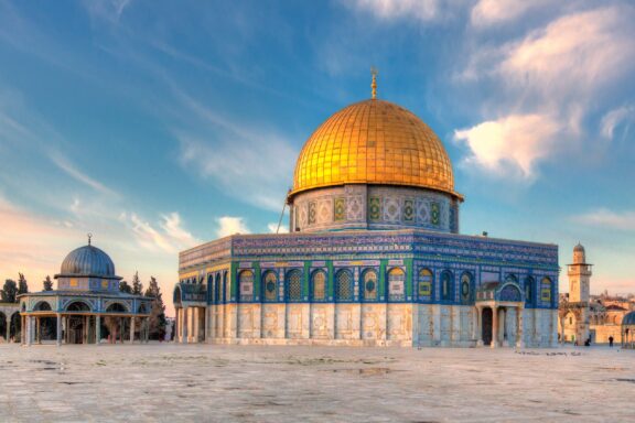 Al-Aqsa Mosque, a significant Islamic sanctuary located on the Temple Mount, known as the third holiest site in Islam