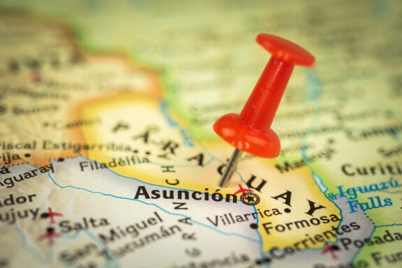 Close-up location of Asunción