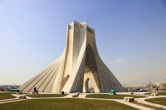Azadi Tower in Tehran, Iran Azadi Tower in Tehran, a stunning blend of Iranian architectural tradition and modernity