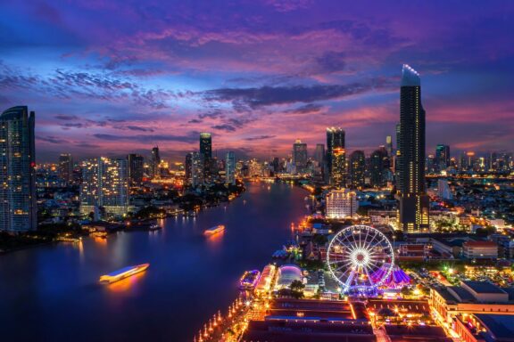 Cityscape of Bangkok at night