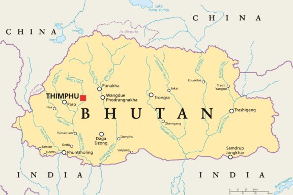 Bhutan Map Highlighting Capital Thimphu Thimphu, the capital city of Bhutan
