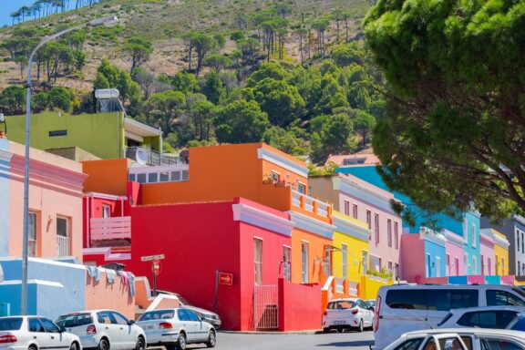 Colonial and colorful buildings in the Bo-Kaap quarter