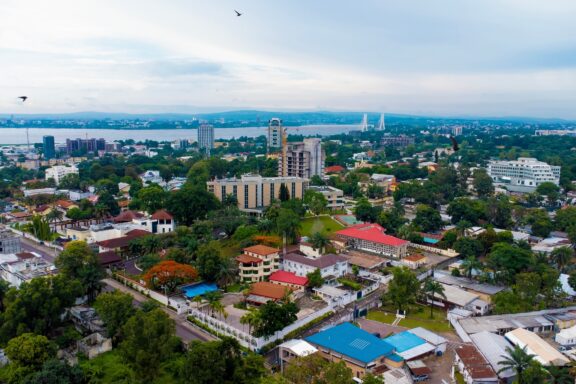 Aerial View of Brazzaville Cityscape Landscape of the City of Brazzaville