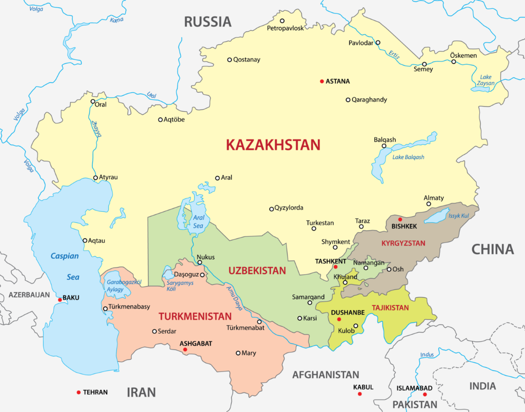 Central asia map