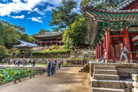 Visitors at Changgyeonggung Palace in Seoul, South Korea Changgyeonggung Palace, originally built in the 15th century
