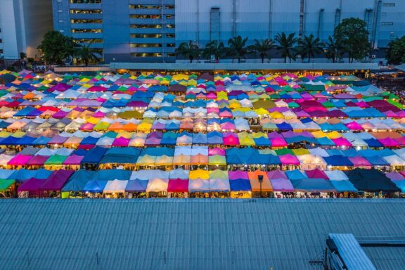 The Chatuchak Weekend Market from above