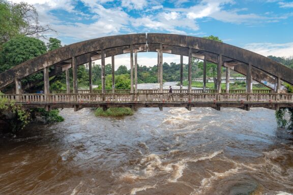 Arched Bridge Over Congo River Bridge along the Congo River near Brazzaville
