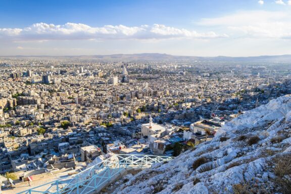 Panoramic View of Damascus Cityscape The cityscape of Damascus