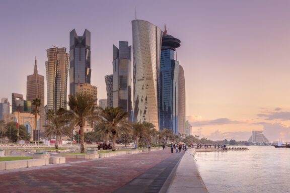 The Corniche of Doha, a striking waterfront promenade