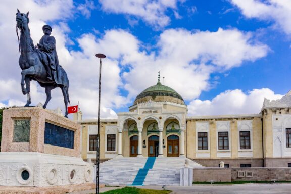 Equestrian Statue in Front of the Ethnography Museum of Ankara The Ethnography Museum of Ankara