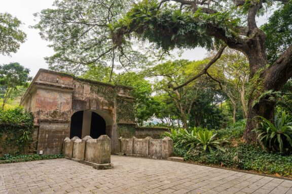 Fort canning is a small hill slightly more than 60