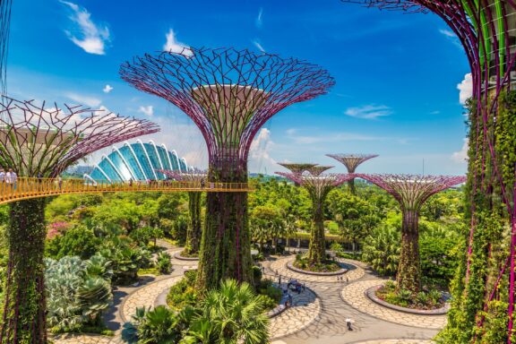 Gardens by the Bay, Singapore Singapore june 23 2018: walkway at the supertree grove