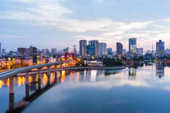 Hanoi Skyline at Dusk Skyline of Hanoi at twilight