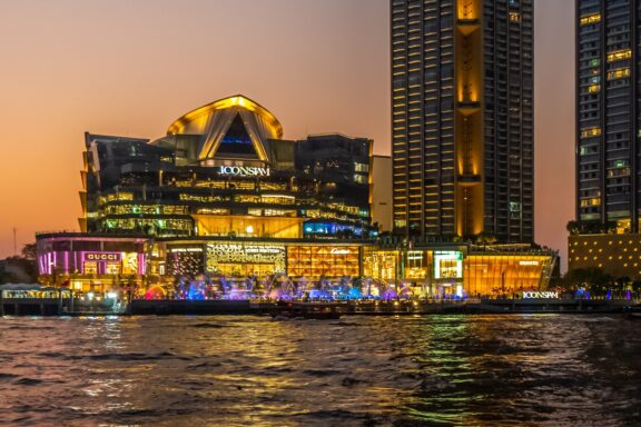 Riverside Shopping Mall at Dusk ICONSIAM, 21st century shopping center