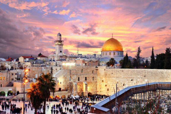 Skyline of Jerusalem, highlighting the Old City