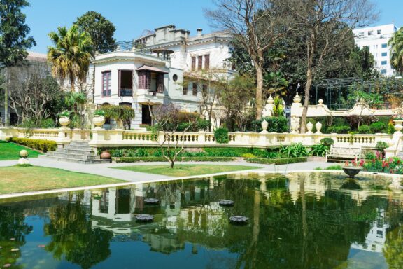 Kaiser Mahal and Garden Reflection Kaiser Mahal, a historic garden complex built in the late 19th century