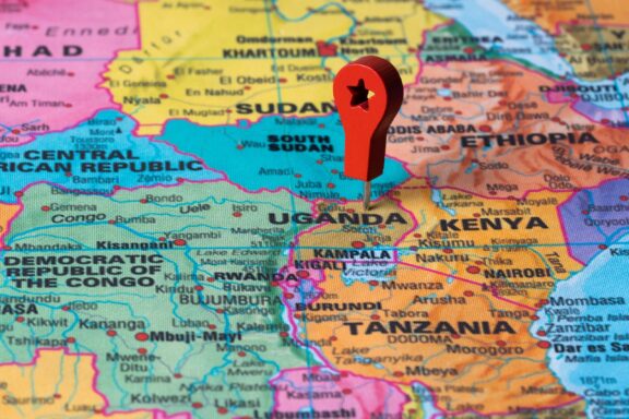 Map Pinpointing Kampala in Uganda Pin point on the location of Kampala, Uganda