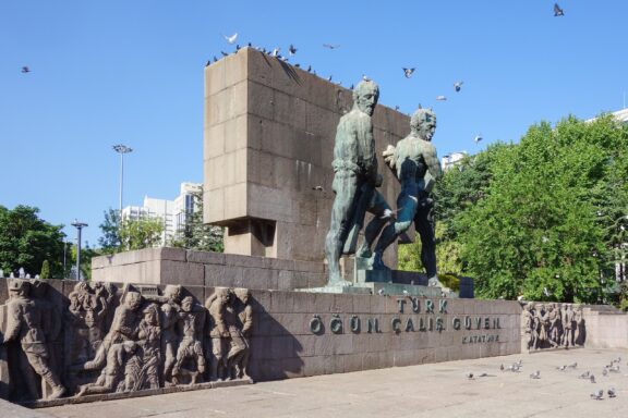 Statue and Monument at Kızılay Square Kızılay Square, named after the Kızılay Derneği